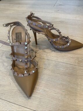 Valentino Rockstud T-Strap Heels